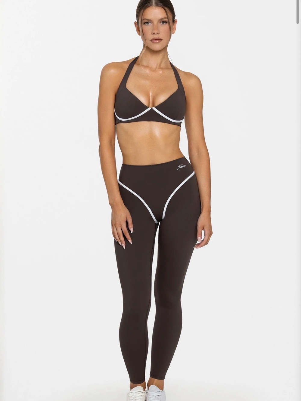 NAMA Body Butter Contour Leggings Brown White Size S NWT